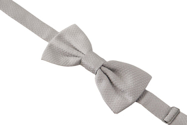 Chic Gray Silk Bow Tie